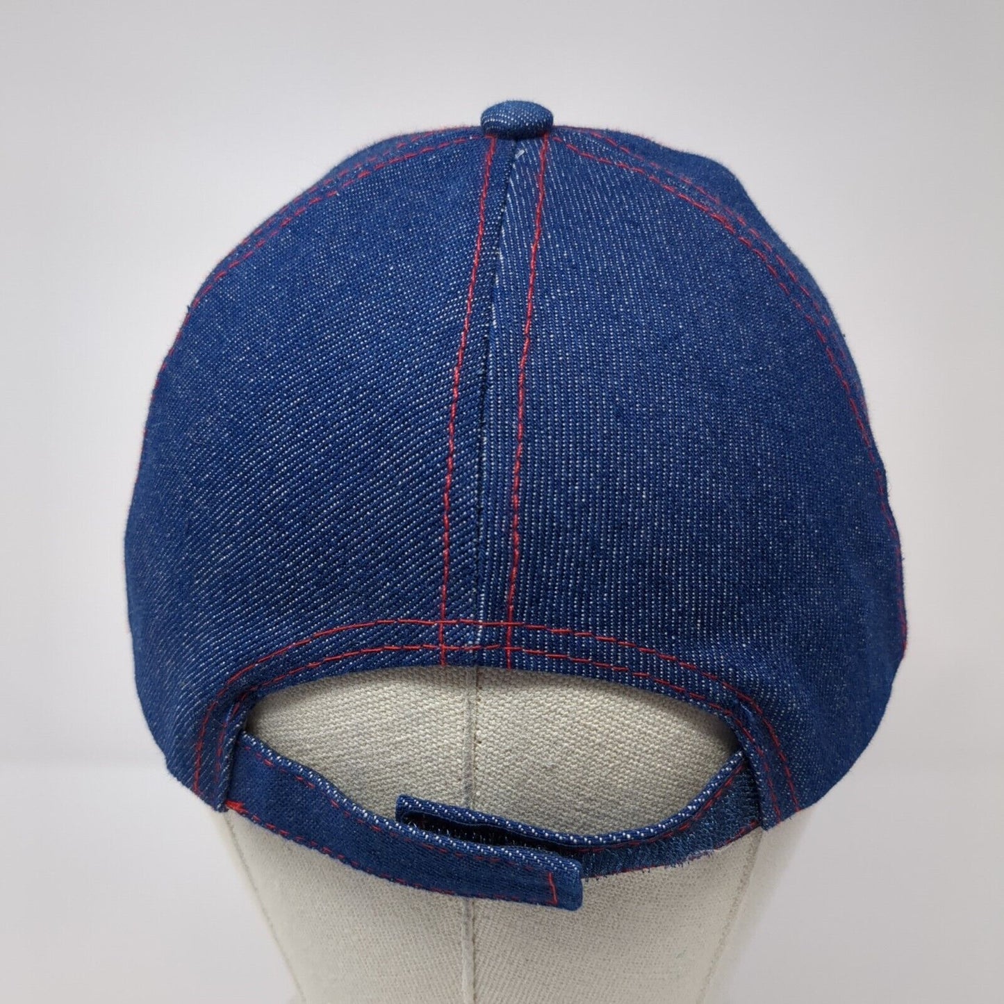 Star Heart Lightning Sequin Strapback Hat Blue One Size Denim Adjustable
