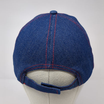 Star Heart Lightning Sequin Strapback Hat Blue One Size Denim Adjustable