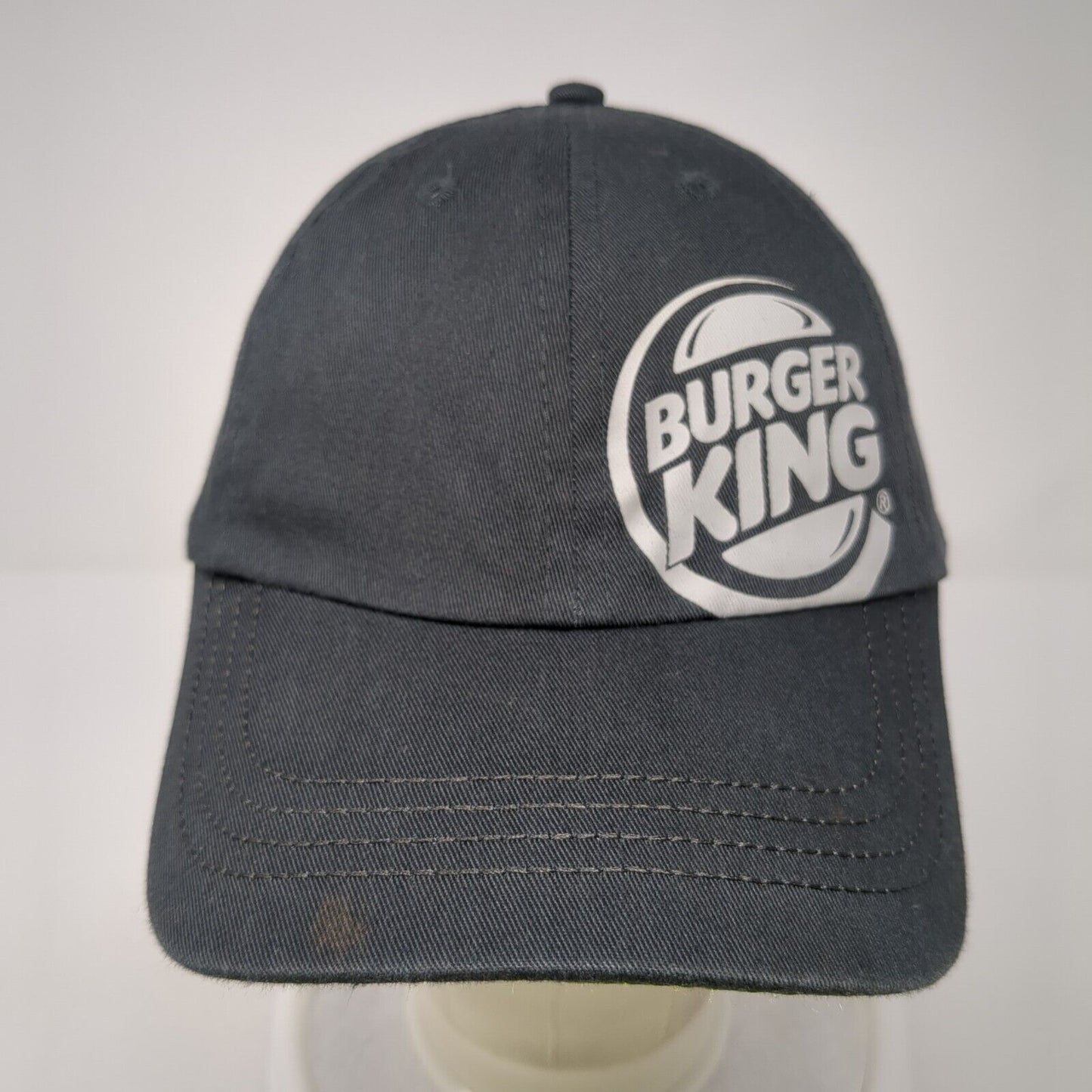 Burger King Slideback Hat Gray One Size Solid Adjustable Crew Uniform
