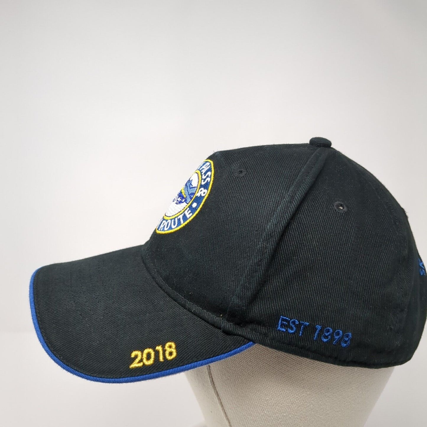 White Pass & Yukon Route 2018 Skagway Alaska Strapback Hat Black OS Adjustable