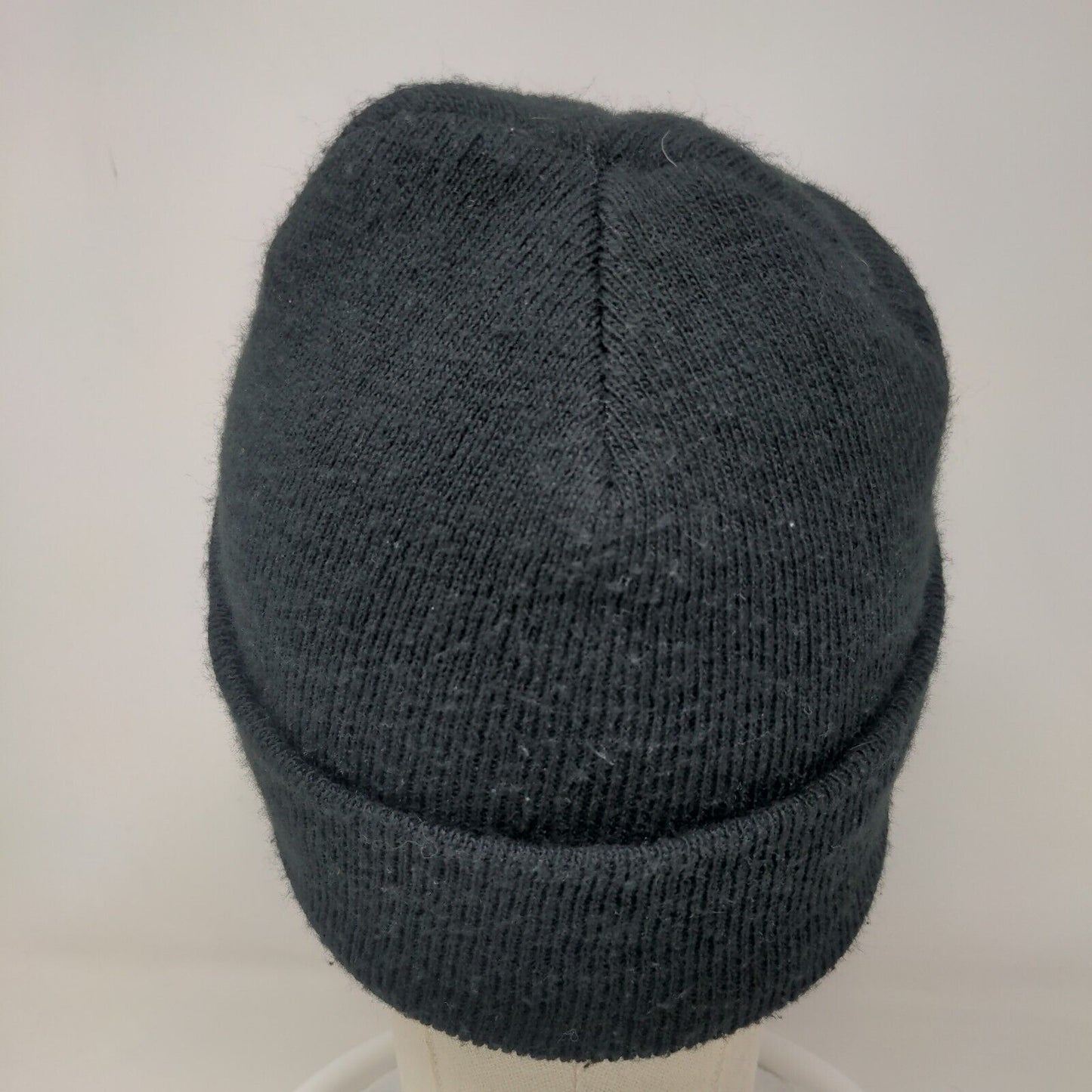 Unbranded Men's Knit Beanie Hat Black Embroidered Gold D Logo
