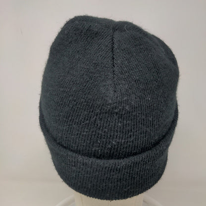Unbranded Men's Knit Beanie Hat Black Embroidered Gold D Logo