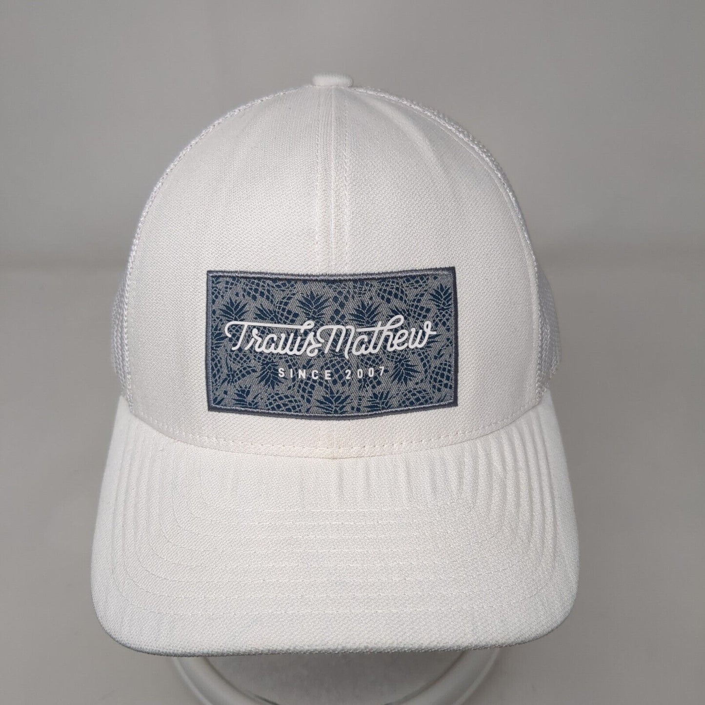 Travis Mathew Since 2007 Snapback Trucker Hat White One Size Mesh Back