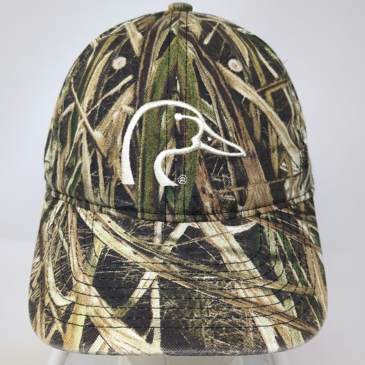 Ducks Unlimited Green Baseball Cap One Size Camo Duck Logo Slideback Hat