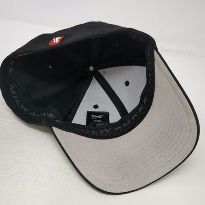 Milwaukee Baseball Cap Black XL Flexfit Stretch Fit Gray Logo Hat Workwear Tool