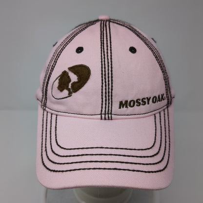 Mossy Oak Strapback Hat Pink One Size Adjustable Embroidered Paramount Outdoors