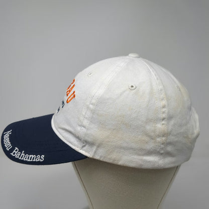 Nassau Bahamas Anchor Baseball Cap White Blue Orange One Size Hat Strapback