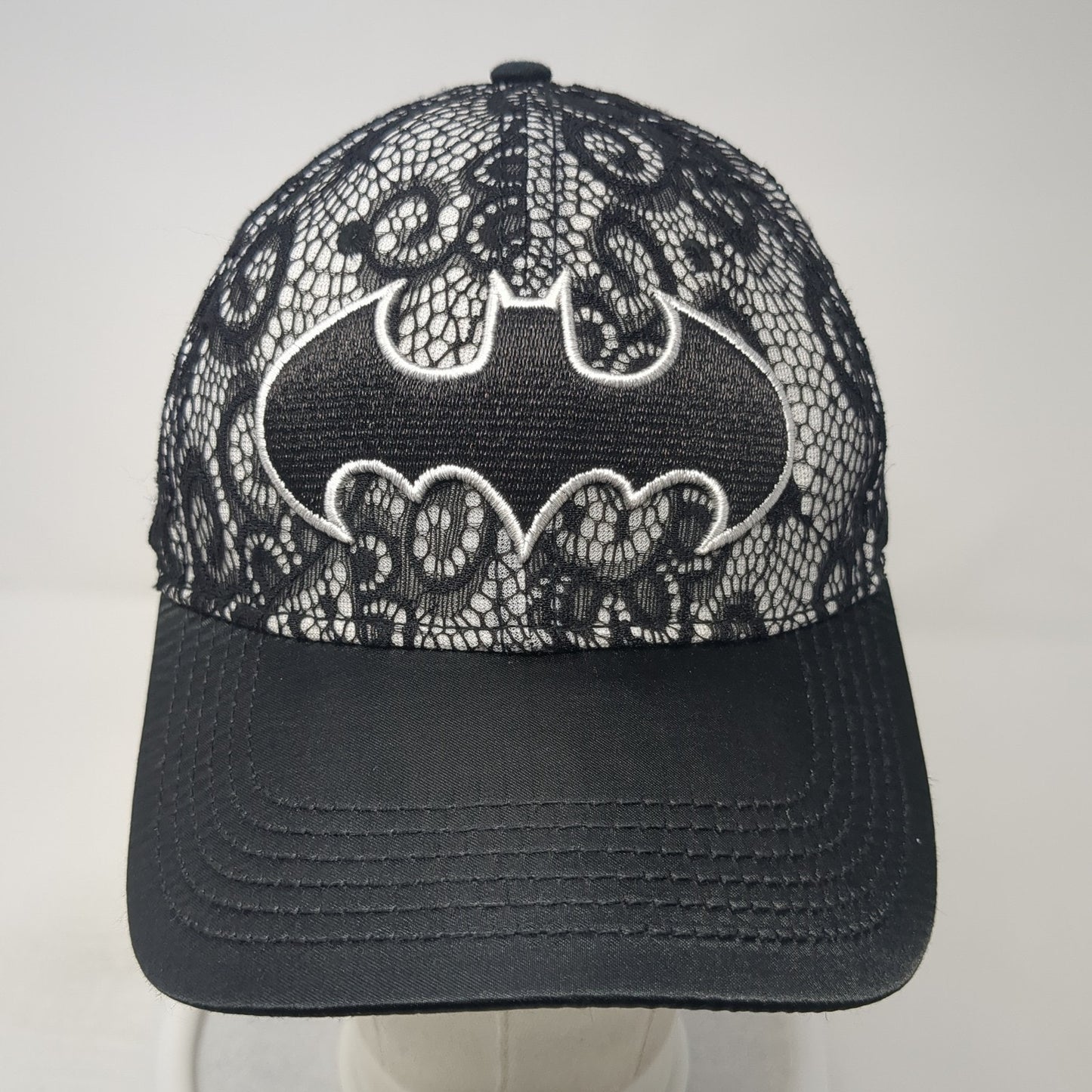 Batman Logo Patch Slideback Hat Black One Size Adjustable DC Comics