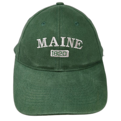 Falcon Baseball Cap Green One Size Maine 1820 Statehood Slideback Hat Adjustable
