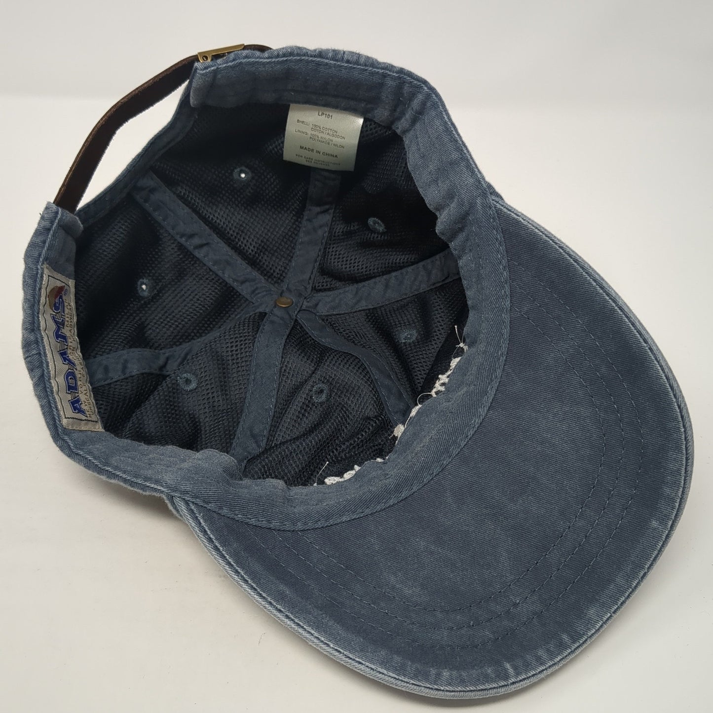 Sigma Kappa Slideback Hat Blue One Size Adjustable Leather Strap Adams