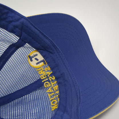 T-L Irrigation Systems Strapback Trucker Hat Blue One Size Adjustable Mesh Back