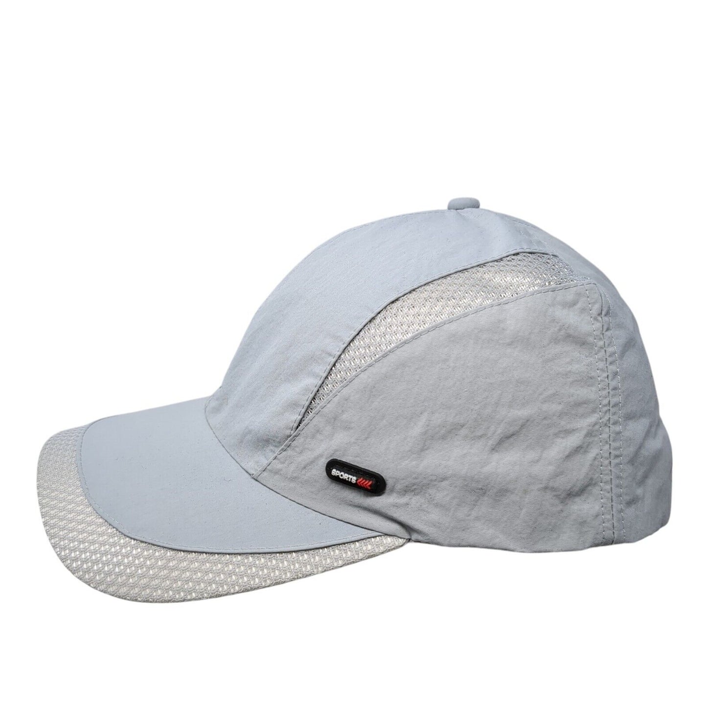 Sports Slideback Hat Gray One Size Adjustable Mesh Trim Solid Outdoor