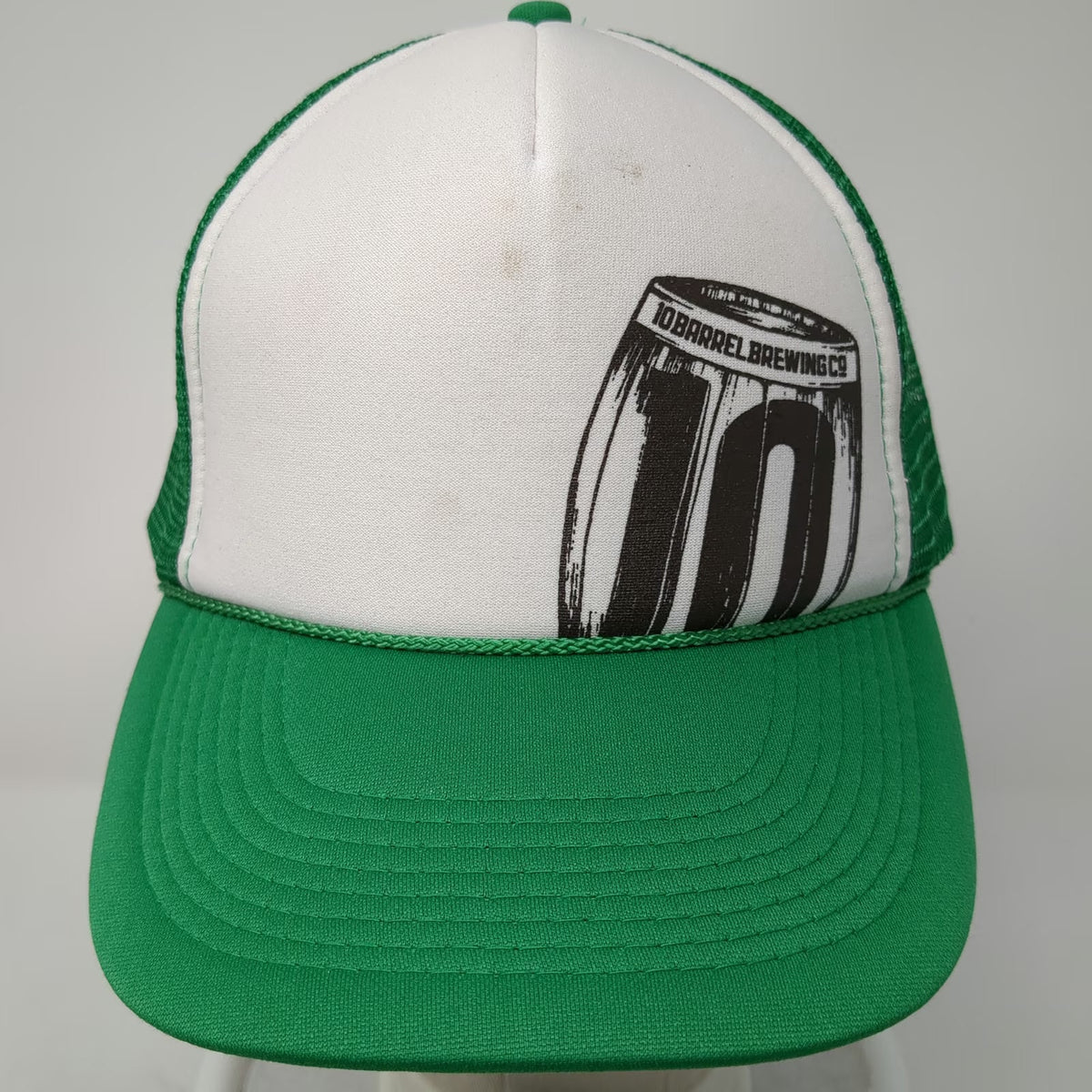 OTTO Trucker Hat Green One Size 10 Barrel Brewing Co Mesh Foam Rope Graphic