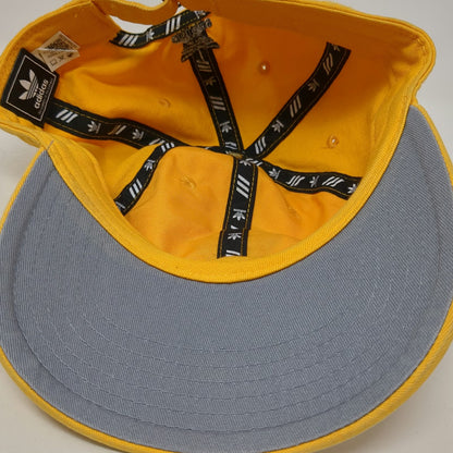 Adidas Baseball Cap Yellow One Size Trefoil Logo Cotton Slideback Adjustable Hat