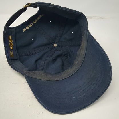 Woolrich Baseball Cap Blue Gold One Size Slideback Cotton Strap Curved Brim Hat