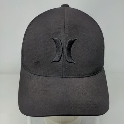 Hurley Snapback Trucker Hat Black OS Adjustable Mesh Back The Classics Yupoong