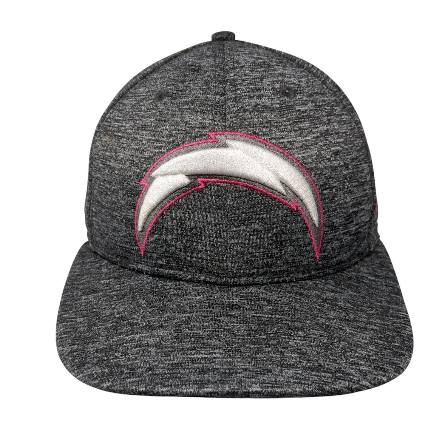 San Diego Chargers Fitted Hat Gray 7 3/8 Breast Cancer NFL New Era 59Fifty