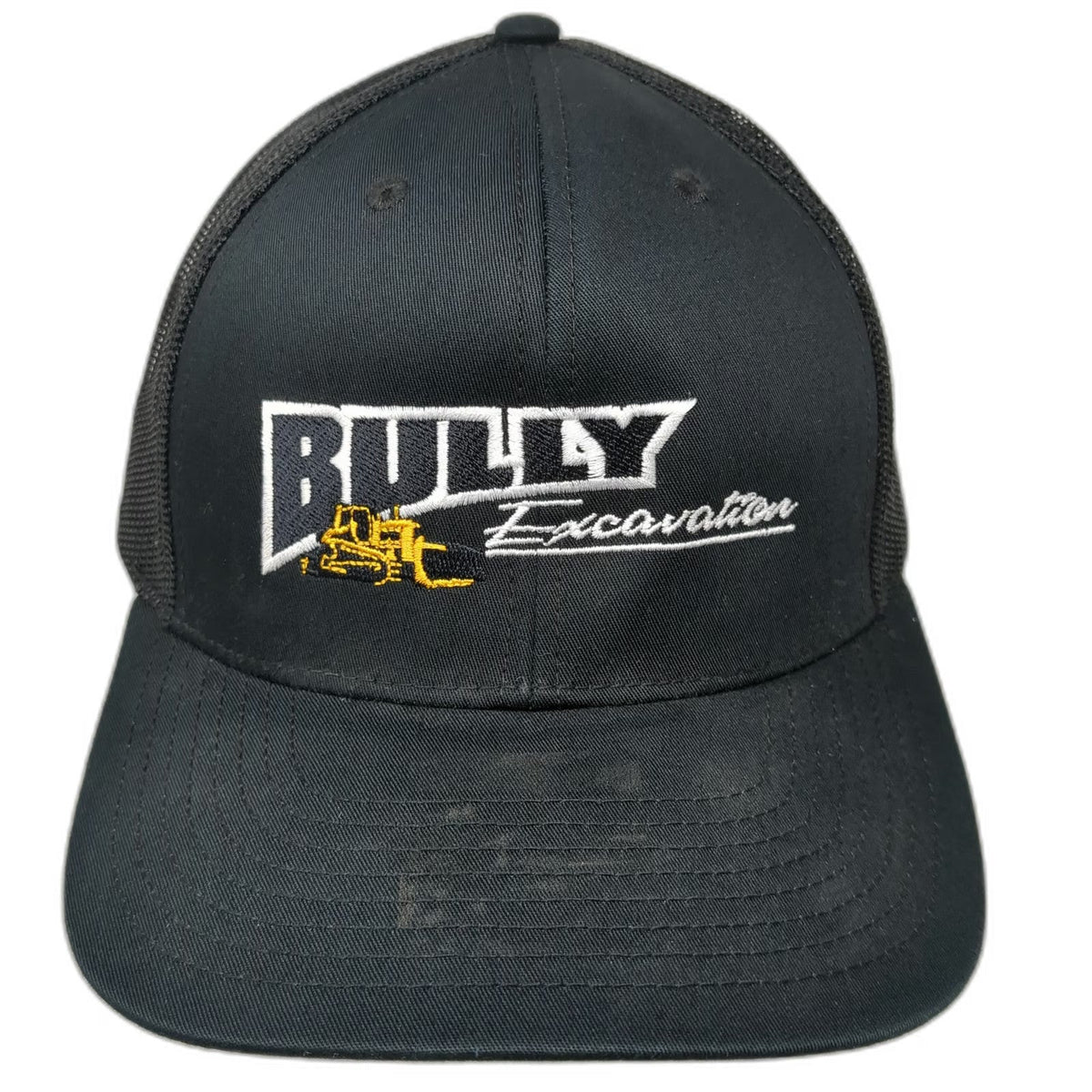 Richardson Trucker Hat Black One Size 112 Bully Excavation Bulldozer Snapback
