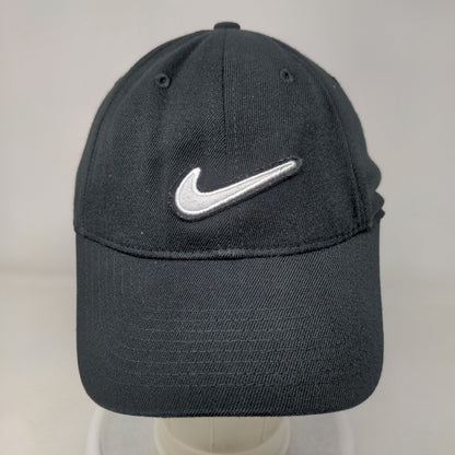 Nike Swoosh Fitted Hat Black OSFM Legacy91 Solid Vent Holes 6 Panel