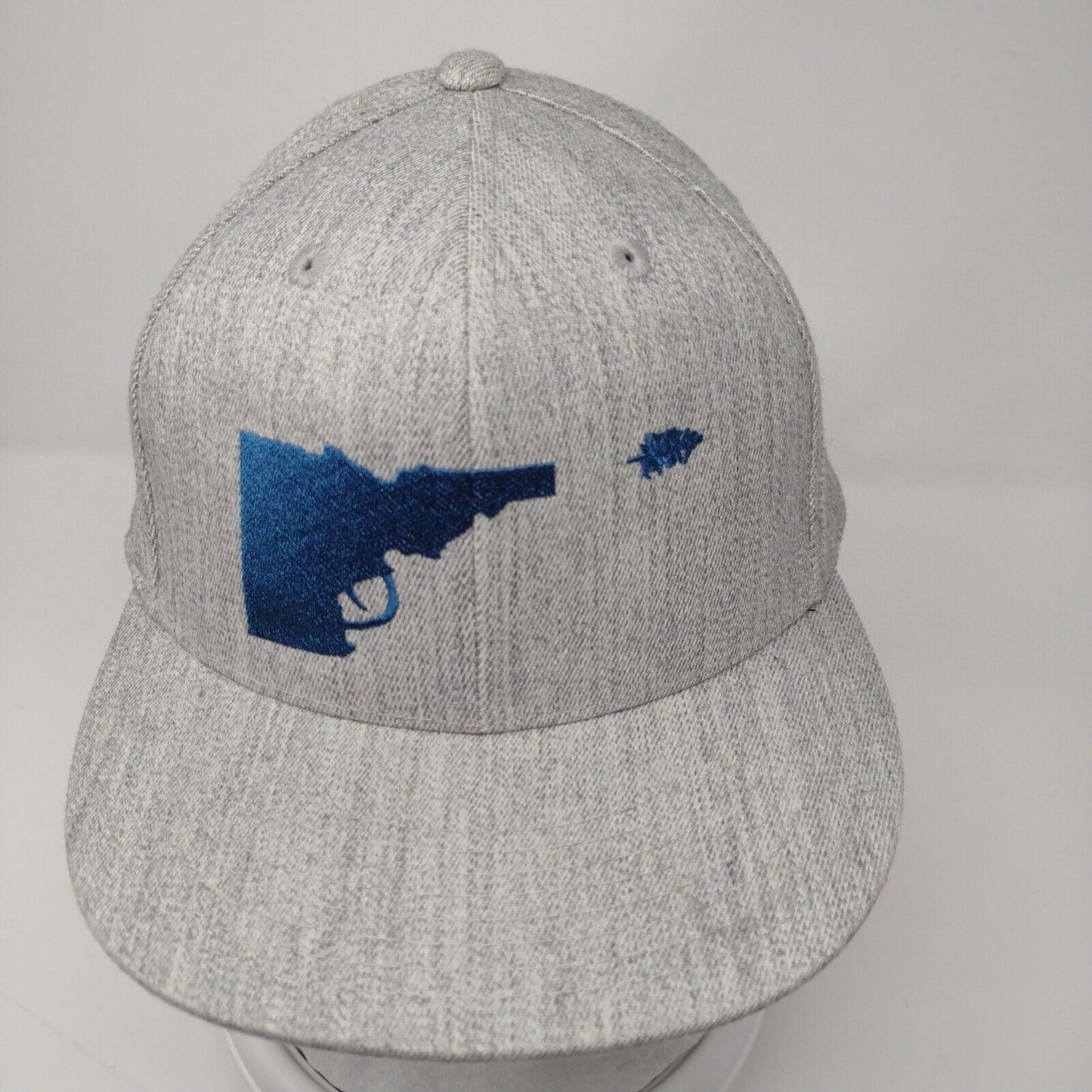 Idaho Gun Fitted Hat Gray 7 1/4-7 5/8 Embroidered 210 Fitted 6 Panel