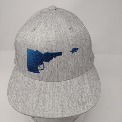 Idaho Gun Fitted Hat Gray 7 1/4-7 5/8 Embroidered 210 Fitted 6 Panel