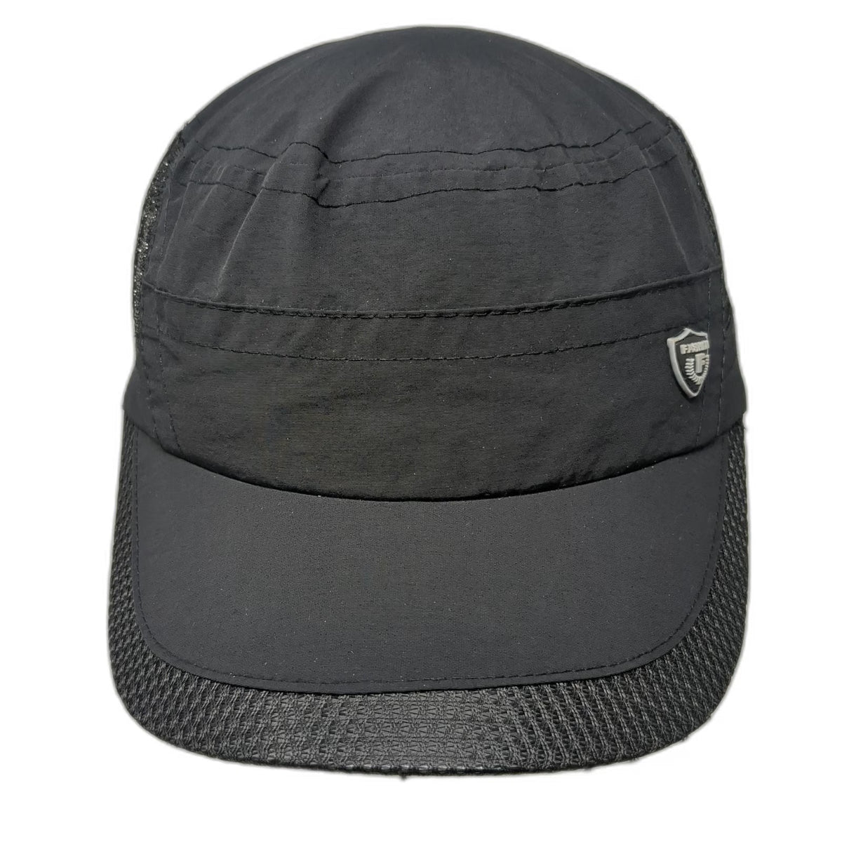 Black Army Cap One Size Shield Logo Mesh Side Panels Lightweight Adjustable Hat