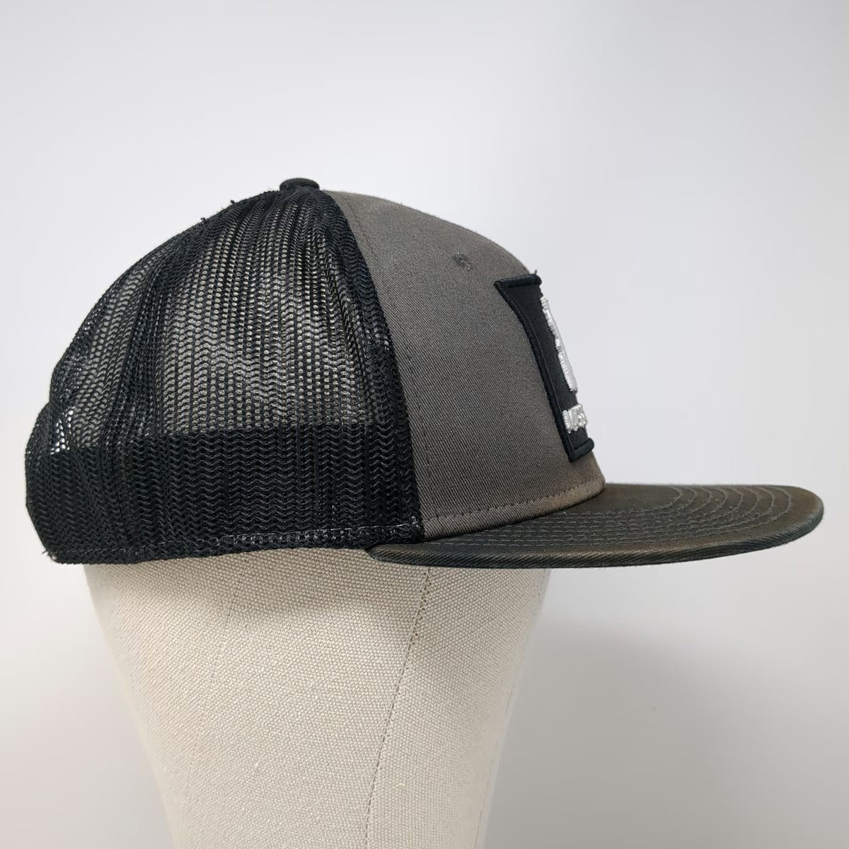 Mission43 Trucker Hat Black One Size Mesh Back Snapback Logo Underbrim Camo