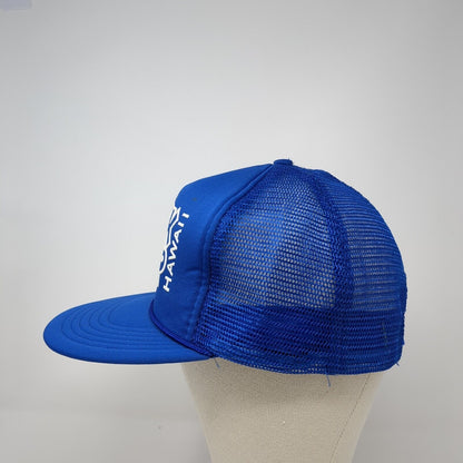 Suck 'Em Up Hawaii Snapback Rope Trucker Hat Blue One Size Mesh Back