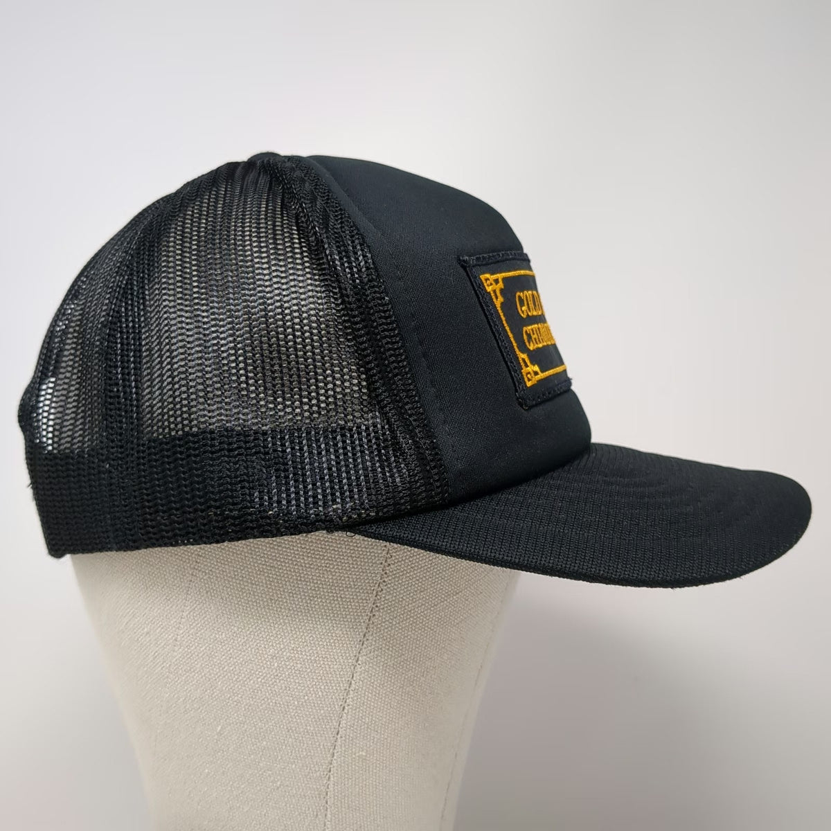 Yupoong Trucker Hat Black One Size Gold Fields Chimney Creek Mesh Snapback