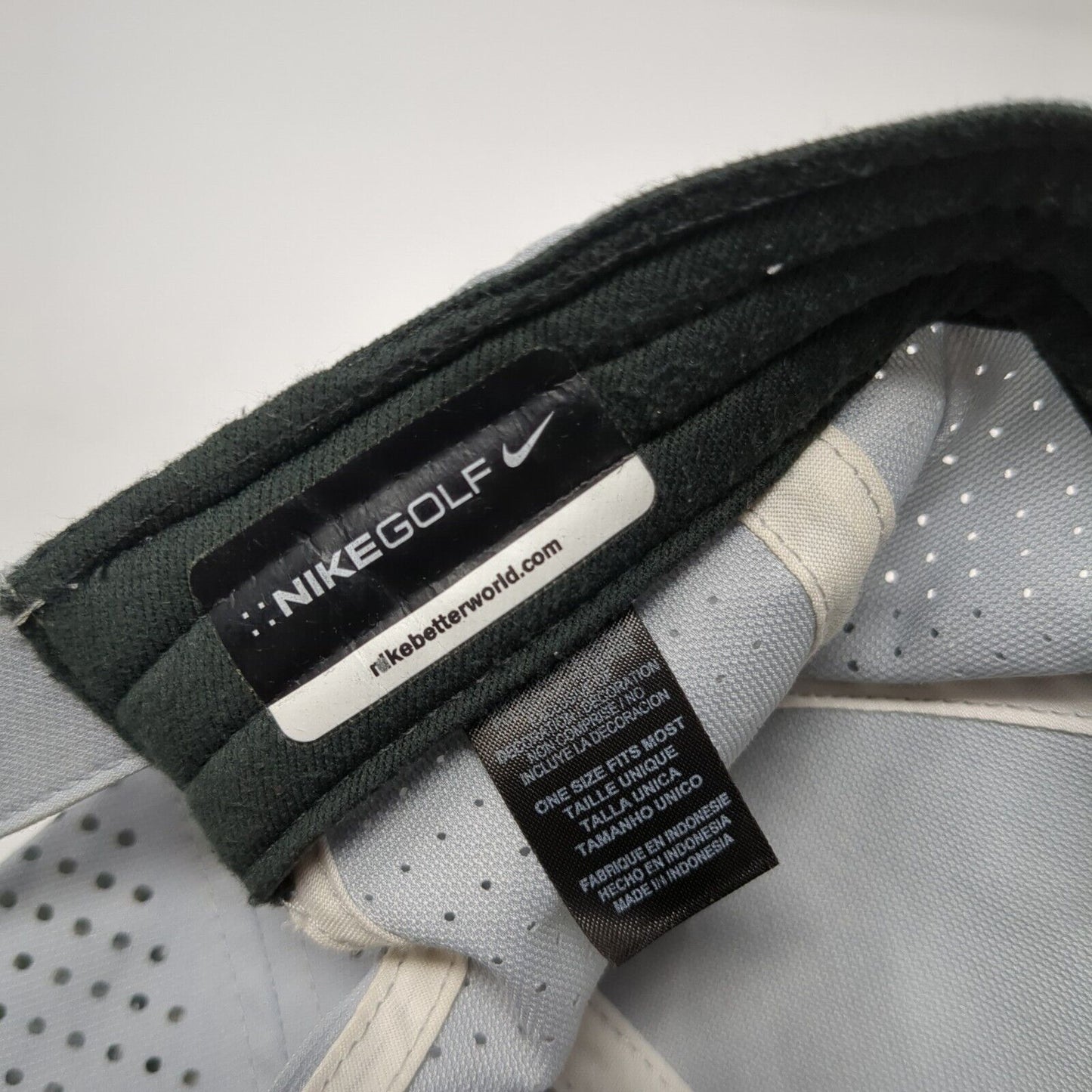Nike Golf Strapback Hat Gray One Size Adjustable Swoosh Laser Cut