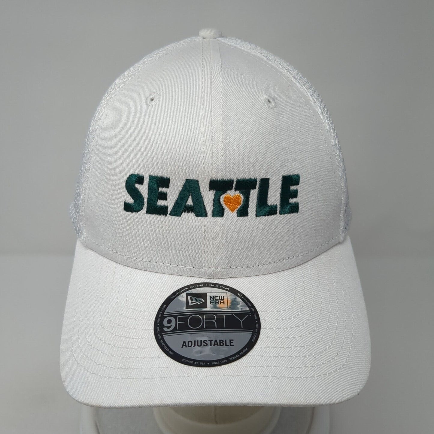 Seattle Snapback Hat White One Size Adjustable Mesh New Era 9Forty