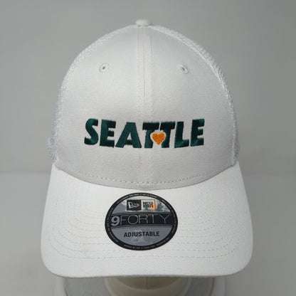 Seattle Snapback Hat White One Size Adjustable Mesh New Era 9Forty