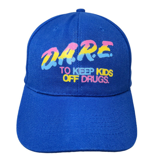 D.A.R.E. Campaign Men's Strapback Hat Blue Graphic Colorful Logo Polyester