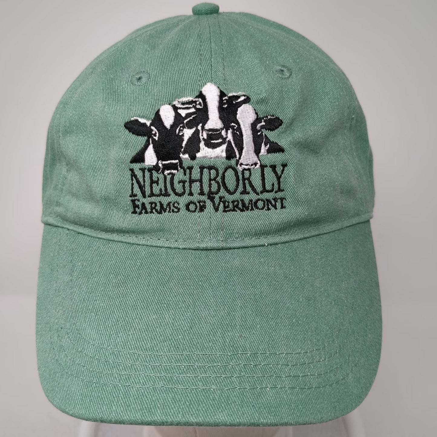 Authentic Pigment Baseball Cap Green One Size Neighborly Farms Vermont Cow Hat