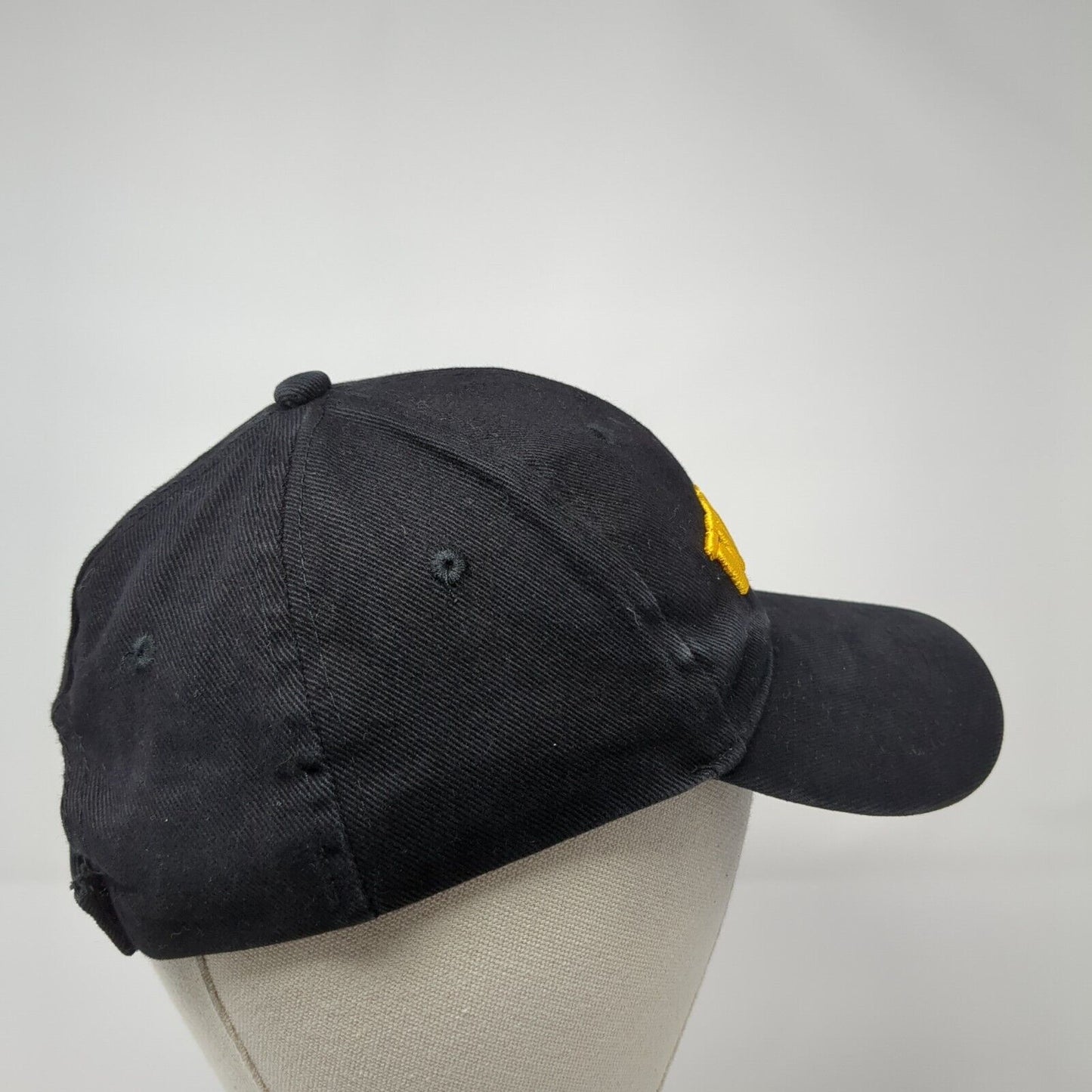 Warrior Custom Golf.com Strapback Hat Black OS Adjustable Embroidered Cotton