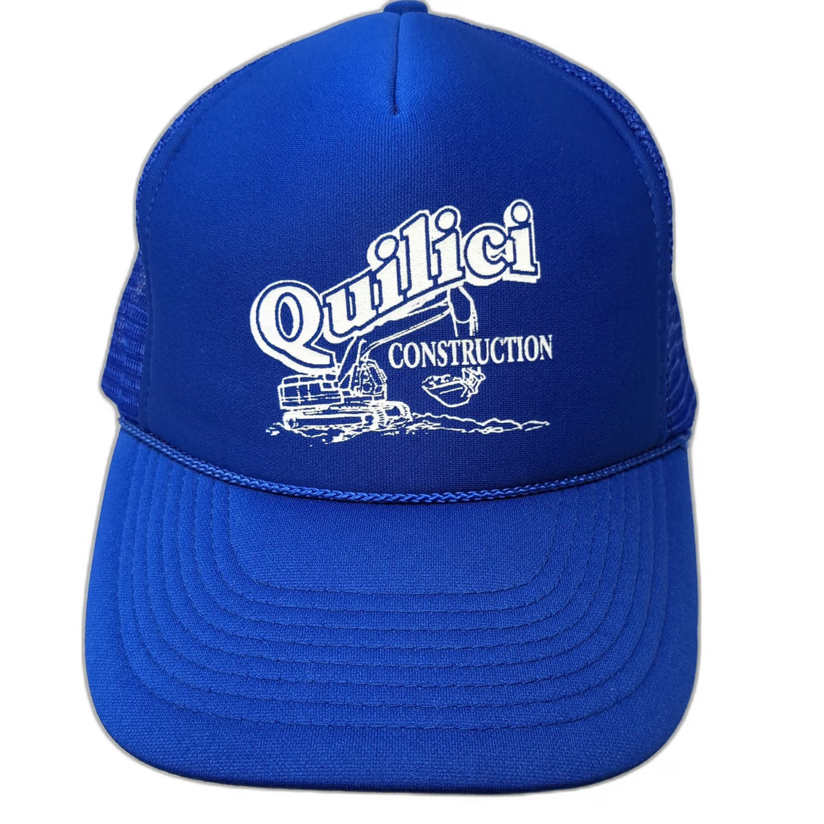 Otto Trucker Hat Blue OSFM Quilici Construction Excavator Mesh Snapback Rope Cap