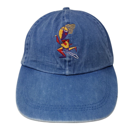Fahrenheit Slideback Hat Blue OSFA Embroidered Leather Strap 6 Panel