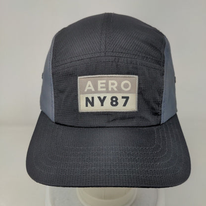 Aero NY87 Strapback Hat 5 Panel Cap Black One Size Adjustable Embroidered