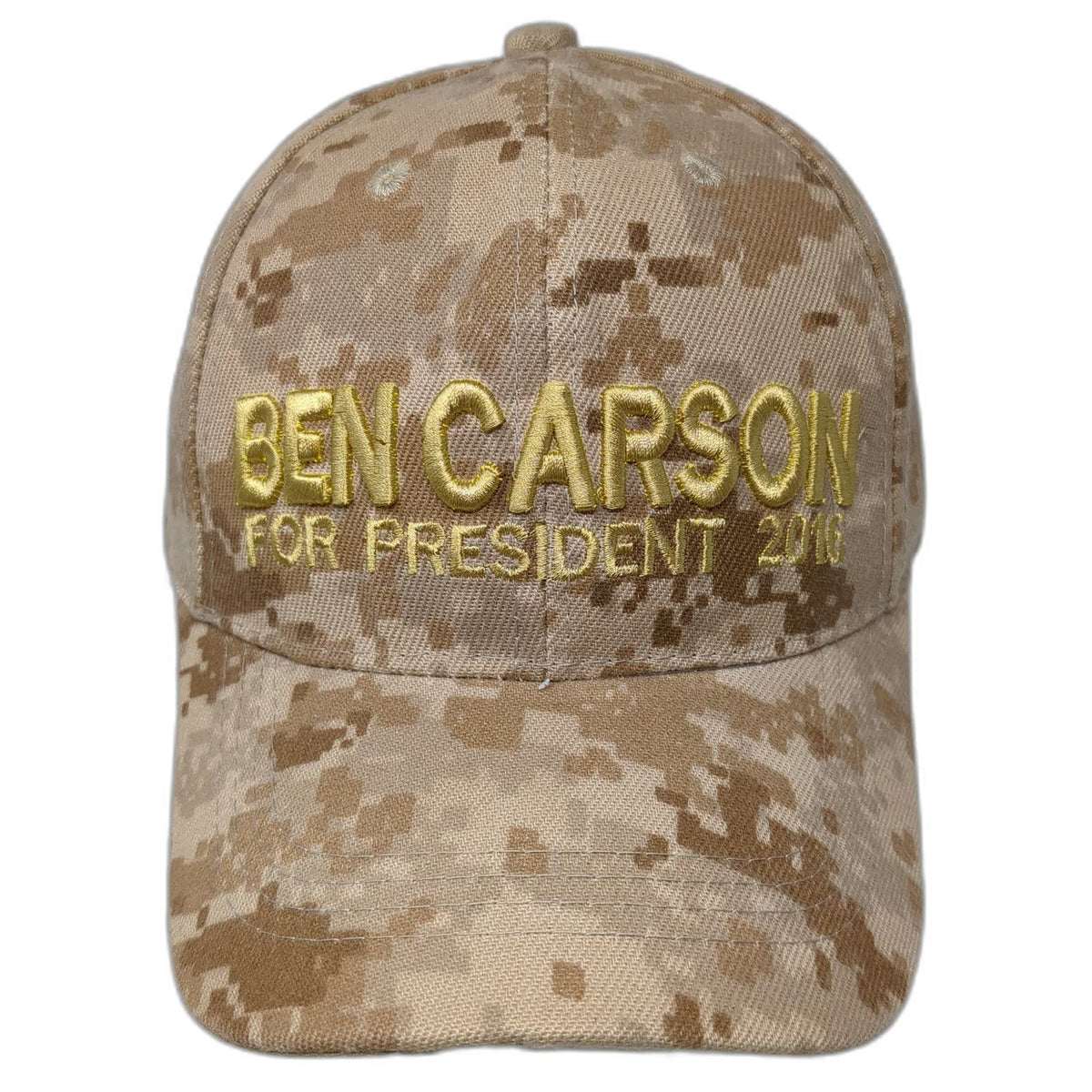 Ben Carson For President 2016 Baseball Cap Hat Digital Camo Beige One Size Gold
