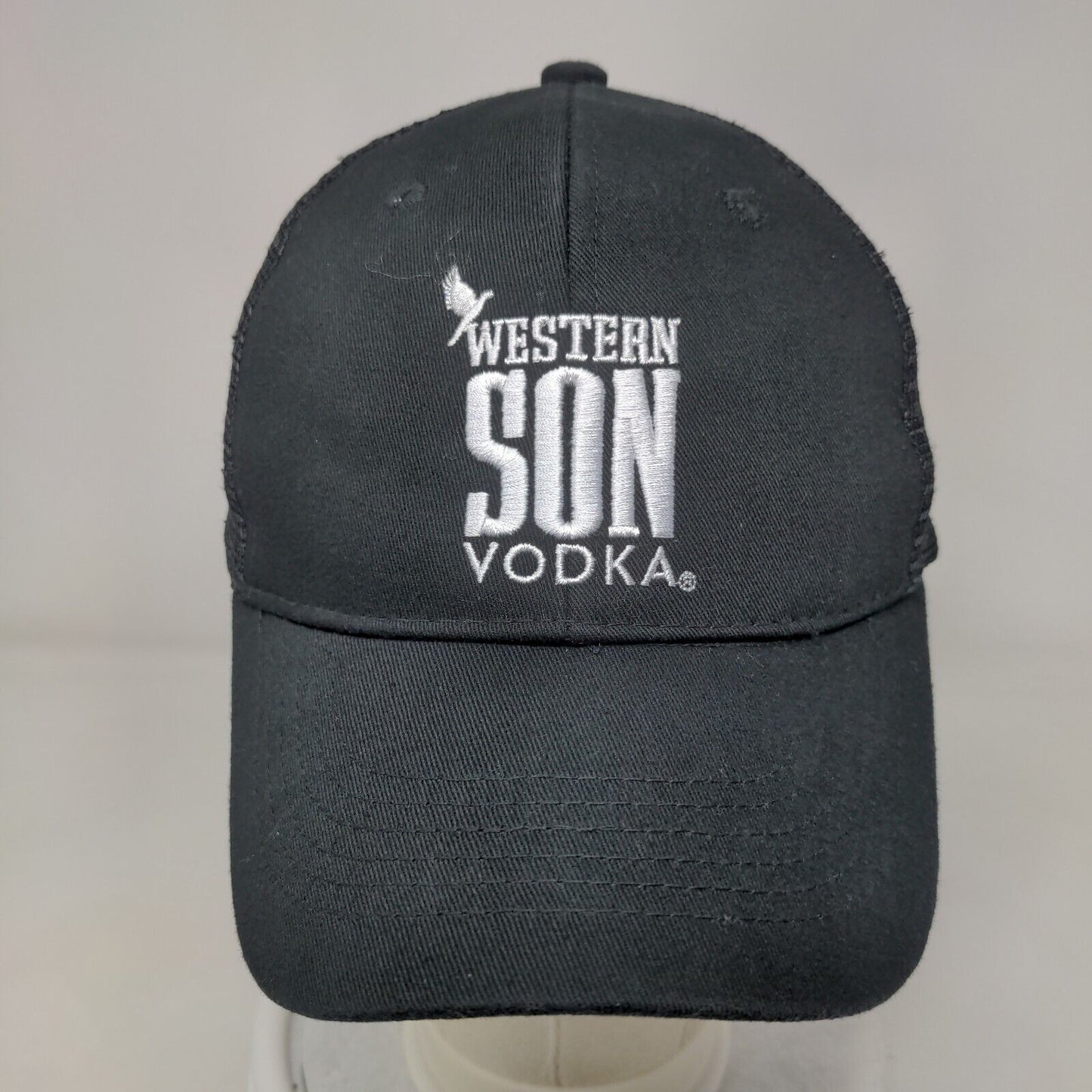 Western Son Vodka Snapback Mesh Back Trucker Hat Black One Size Solid