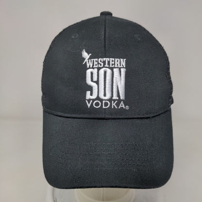 Western Son Vodka Snapback Mesh Back Trucker Hat Black One Size Solid