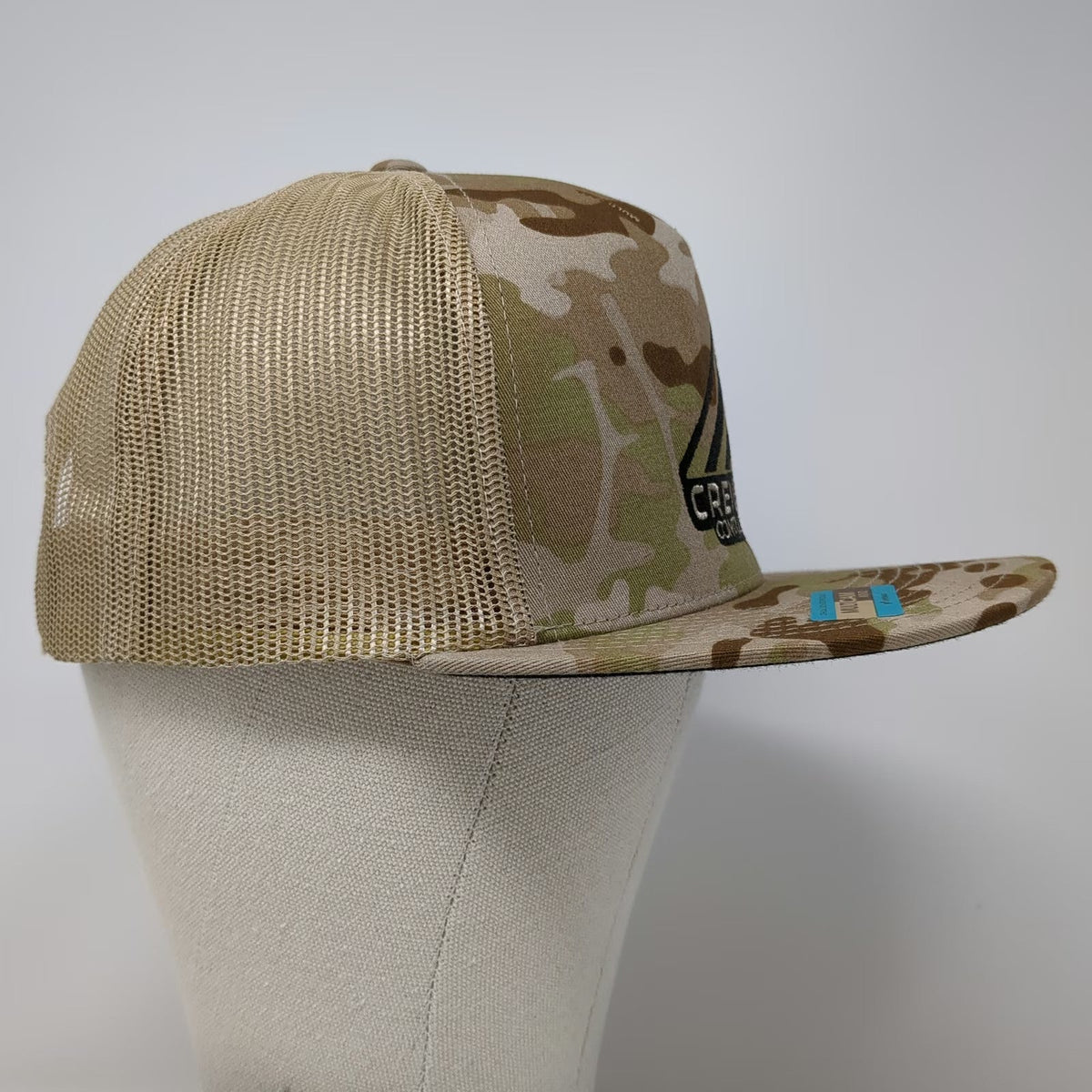Yupoong Trucker Hat Brown One Size MultiCam Arid Camo American Flag Mesh