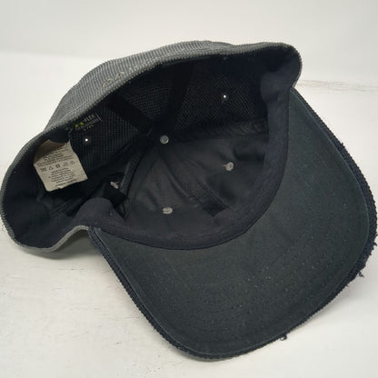 Oakley Baseball Cap Hat Gray Black XL Textured Honeycomb A-Flex Fitted Stretch