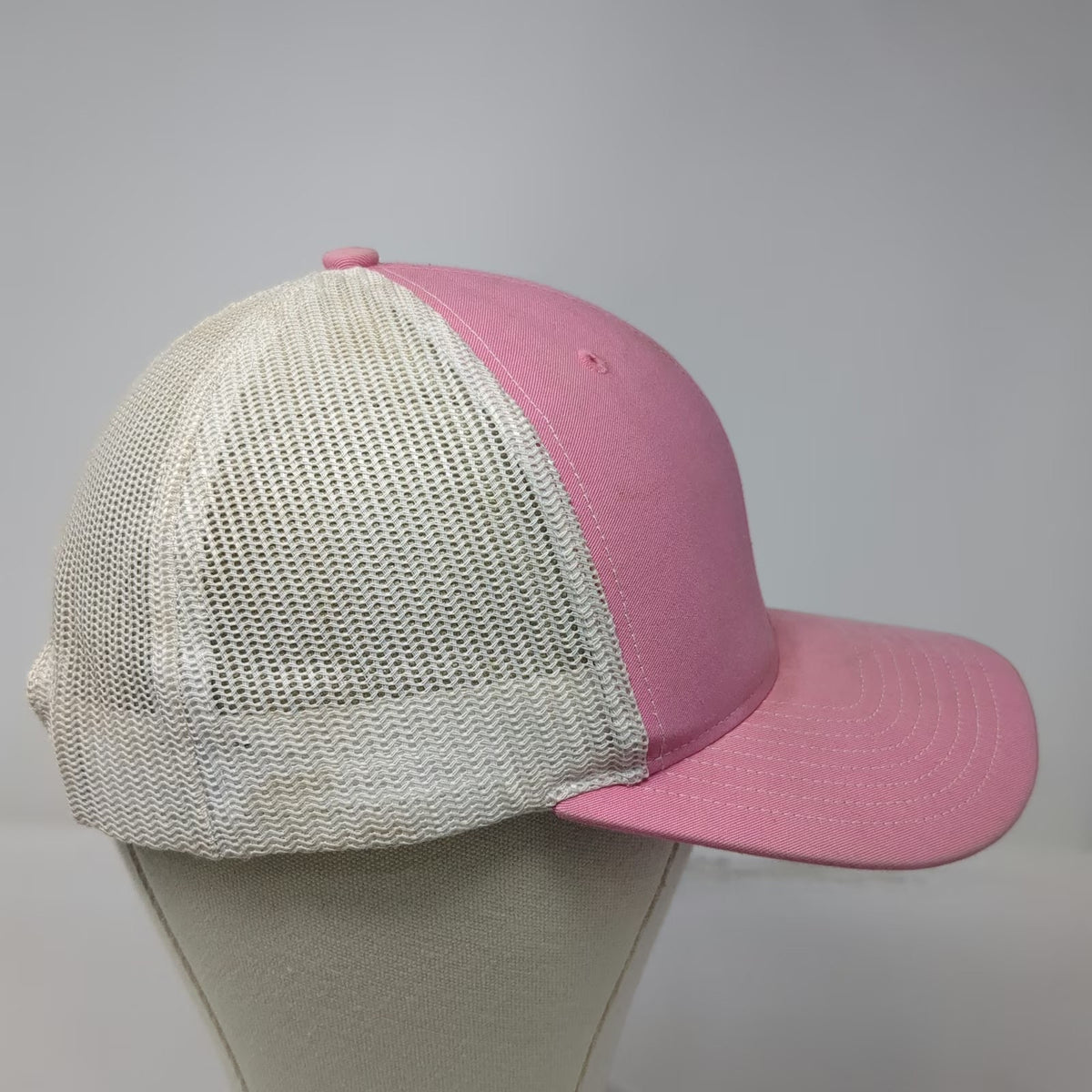 Richardson Trucker Hat Pink White One Size Mesh Snapback Embroidered Combos Logo