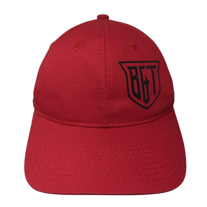 Outdoor Cap Strapback Hat Red One Size Solid Adjustable 6 Panel Logo