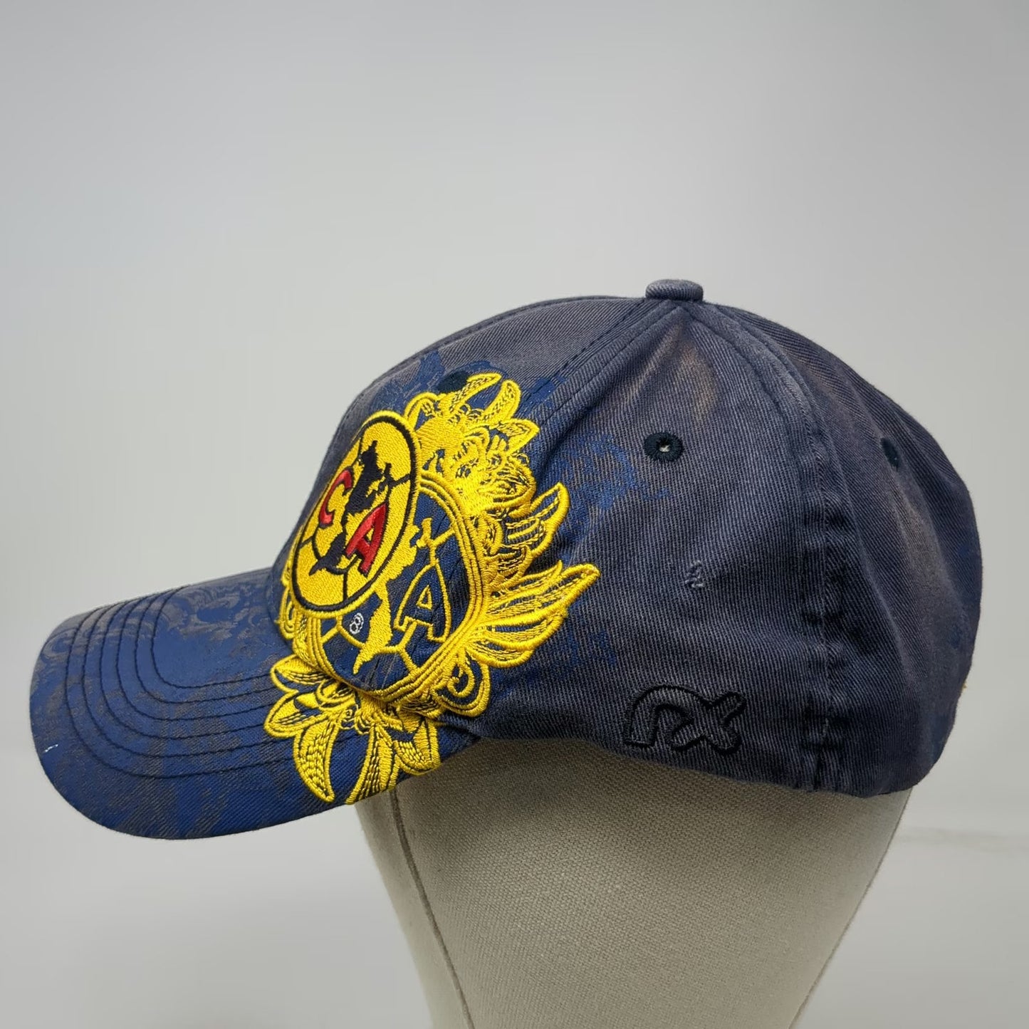 RX Club America Soccer Baseball Cap Blue Yellow M Fitted Stretch FMF Football