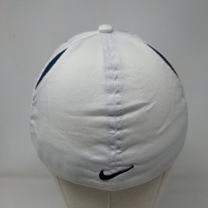 Nike Fit Fitted Hat White OSFA Embroidered Swoosh Mesh Trim Outdoor
