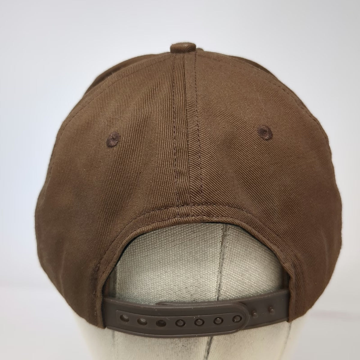Strawberry 5 Panel Brown White One Size Snapback Mountain Logo Flat Brim Hat