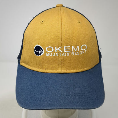 Ouray Trucker Hat Yellow Blue OSFM Okemo Mountain Resort Mesh VT 56 Side Patch
