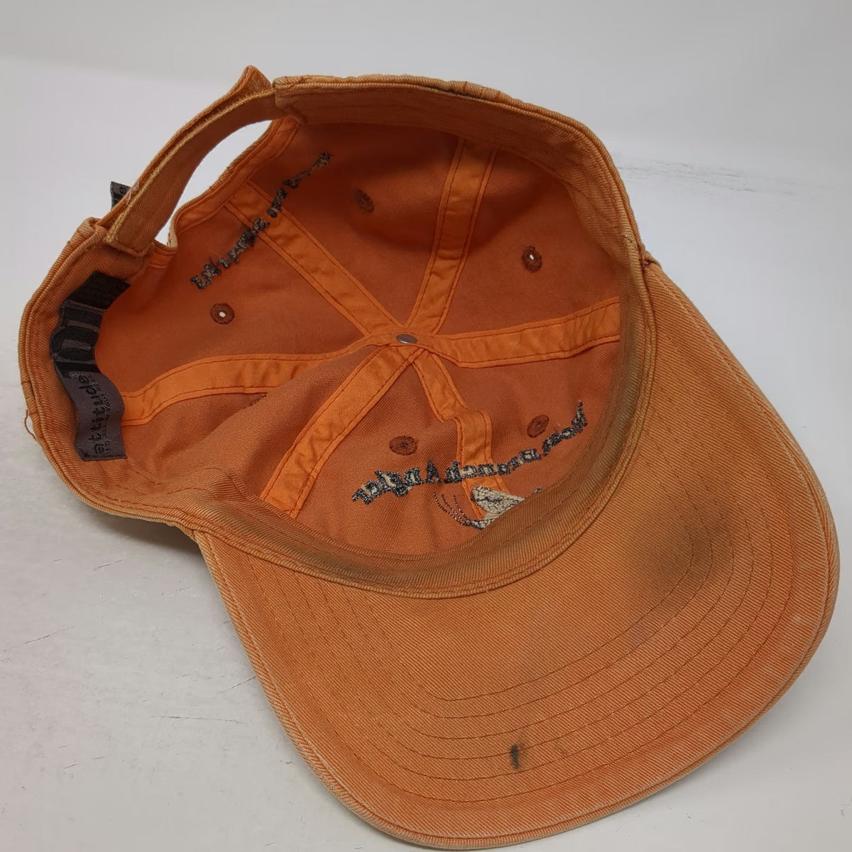 Attitude 101 Baseball Cap Orange One Size Fly Fishing Hancock NY Strapback Hat